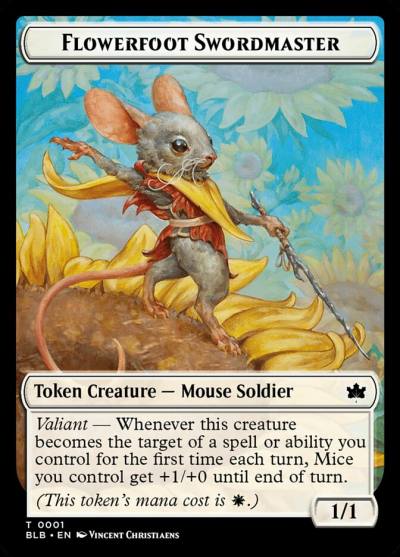 Flowerfoot Swordmaster TBLB-1 Bloomburrow Tokens Magic card