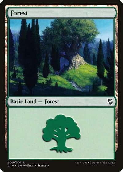 Forest C18-305 Commander 2018 Magic card