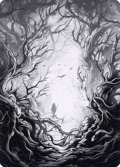 Forest // Forest AMID-81 Midnight Hunt Art Series Magic card