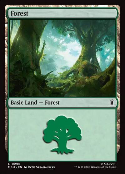 Forest MSH-296 Marvel Super Heroes Magic card