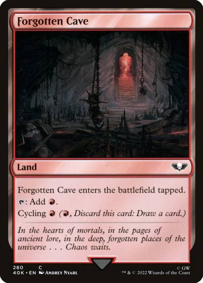 Forgotten Cave 40K-280 Warhammer 40,000 Commander Magic card