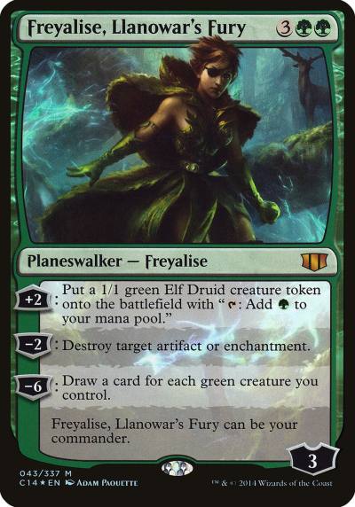 Freyalise, Llanowar's Fury OC14-43 Commander 2014 Oversized Magic card