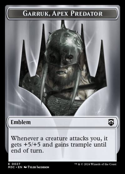Garruk, Apex Predator Emblem TM3C-27 Modern Horizons 3 Commander Tokens Magic card