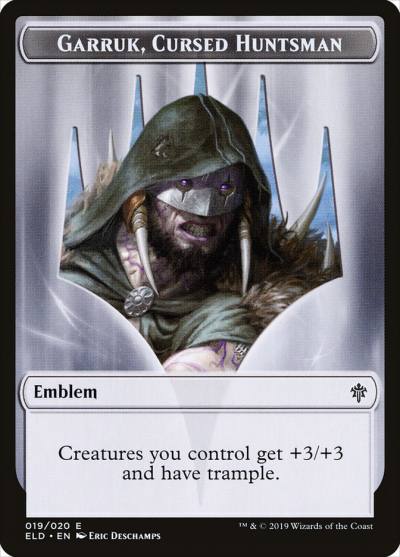 Garruk, Cursed Huntsman Emblem TELD-19 Throne of Eldraine Tokens Magic card