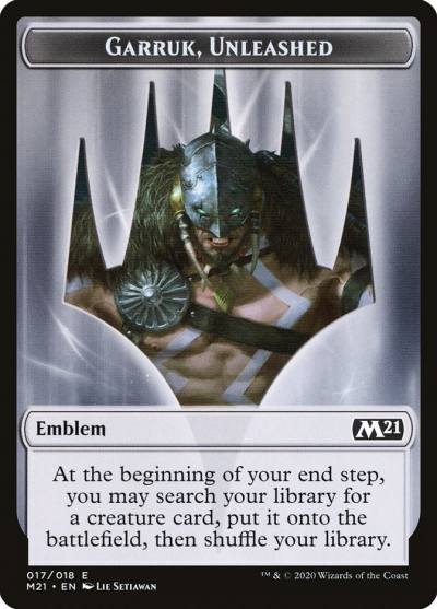 Garruk, Unleashed Emblem TM21-17 Core Set 2021 Tokens Magic card