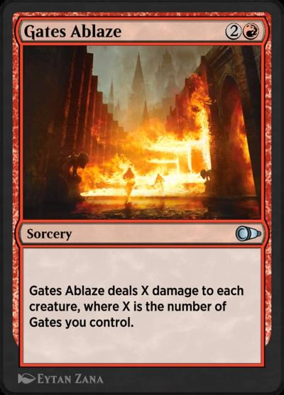Gates Ablaze PIO-137 Pioneer Masters Magic card