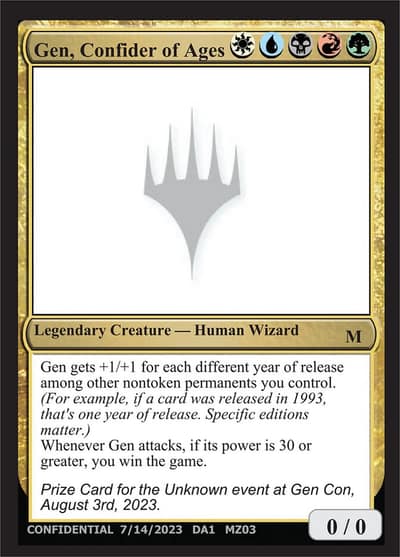 Gen, Confider of Ages MZ03 Unknown Event Magic card