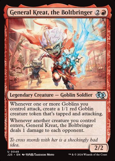 General Kreat, the Boltbringer J25-48 Foundations Jumpstart Magic card