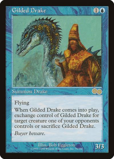 Gilded Drake USG-76 Urza's Saga Magic card