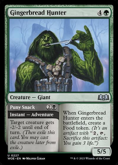 Gingerbread Hunter // Puny Snack 227 Wilds of Eldraine Magic card