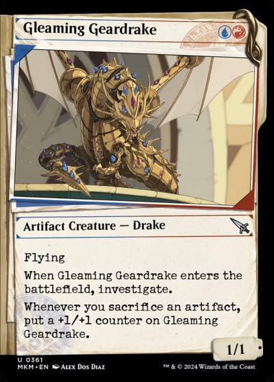 Gleaming Geardrake MKM-361 Murders at Karlov Manor Magic card
