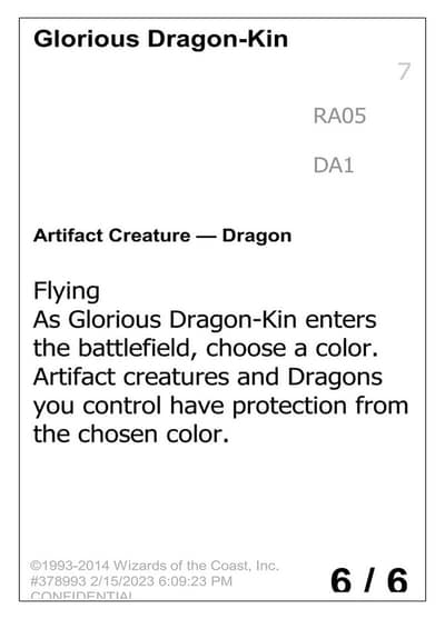 Glorious Dragon-Kin RA05a Unknown Event Magic card