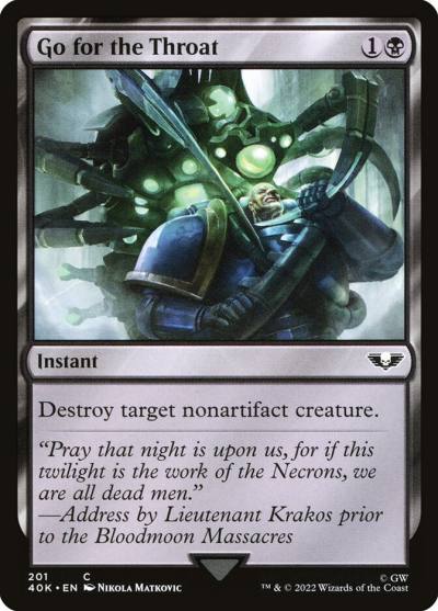 Go for the Throat 40K-201 Warhammer 40,000 Commander Magic card