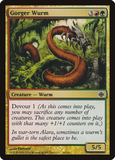 Gorger Wurm 56 Alara Reborn Magic card