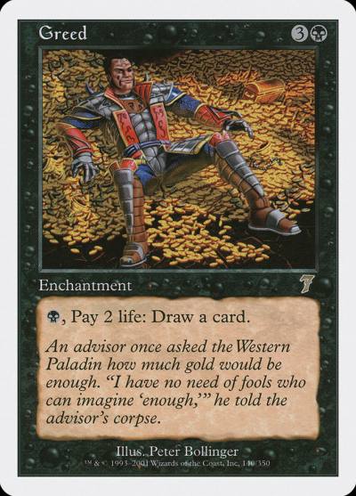Greed 7ED-140 Seventh Edition Magic card