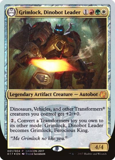 Grimlock, Dinobot Leader // Grimlock, Ferocious King H17-1 HasCon 2017 Magic card