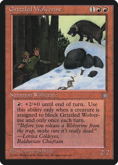 Grizzled Wolverine ICE-192 Ice Age Magic card