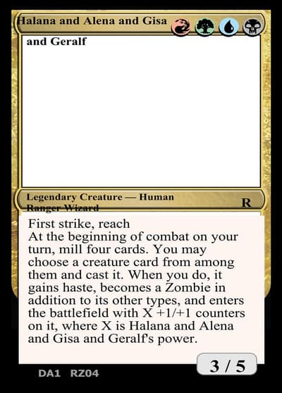 Halana and Alena and Gisa and Geralf RZ04c Unknown Event Magic card