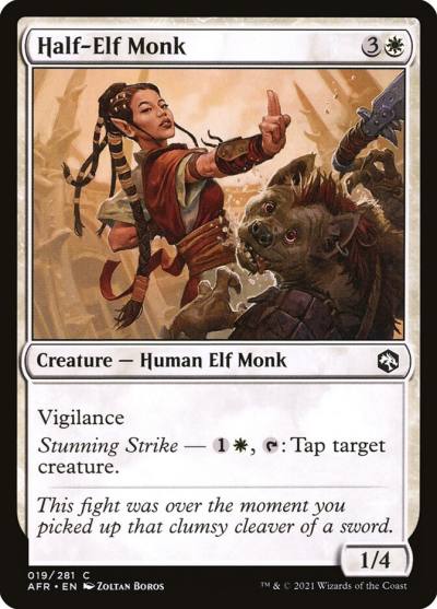Half-Elf Monk 19 Adventures in the Forgotten Realms Magic card