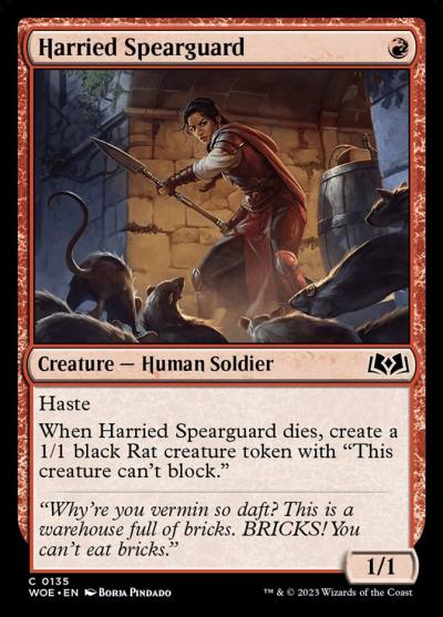 Harried Spearguard 135 Wilds of Eldraine Magic card