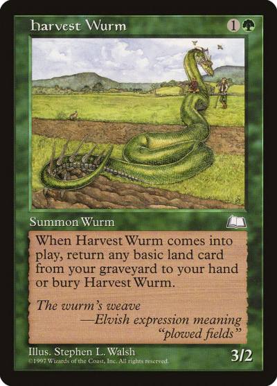 Harvest Wurm WTH-130 Weatherlight Magic card