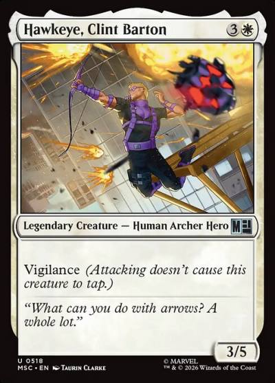 Hawkeye, Clint Barton MSC-518 Marvel Super Heroes Commander Magic card