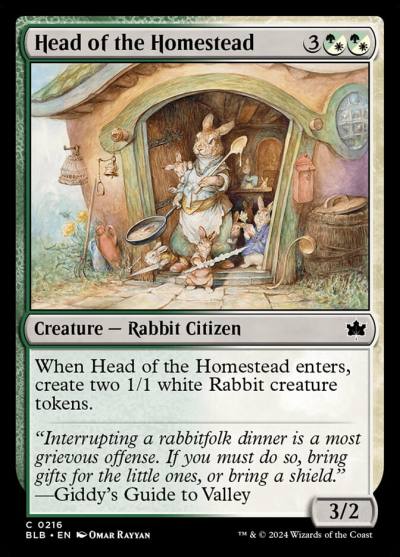 Head of the Homestead 216 Bloomburrow Magic card