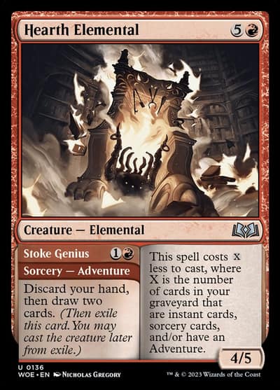 Hearth Elemental // Stoke Genius 136 Wilds of Eldraine Magic card