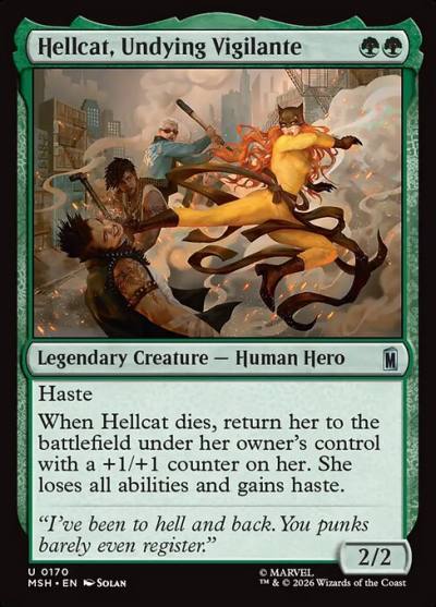 Hellcat, Undying Vigilante MSH-170 Marvel Super Heroes Magic card