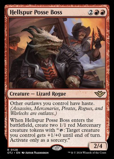 Hellspur Posse Boss OTJ-128 Outlaws of Thunder Junction Magic card