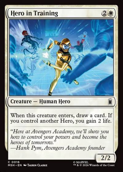 Hero in Training MSH-16 Marvel Super Heroes Magic card
