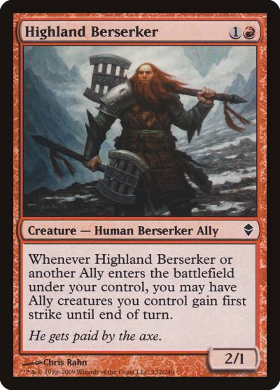 Highland Berserker 132 Zendikar Magic card