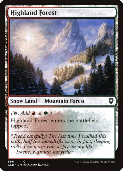 Highland Forest CLB-896 Commander Legends: Battle for Baldur's Gate Magic card