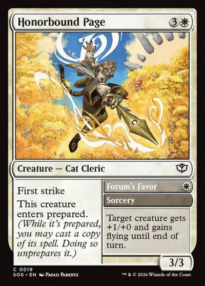 Honorbound Page // Forum's Favor SOS-19 Secrets of Strixhaven Magic card
