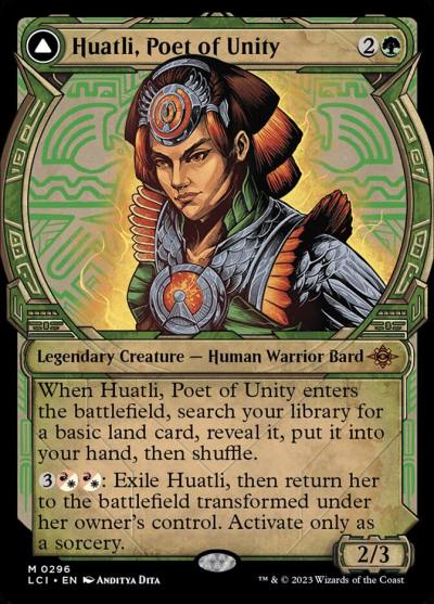 Huatli, Poet of Unity // Roar of the Fifth People LCI-296 The Lost Caverns of Ixalan Magic card