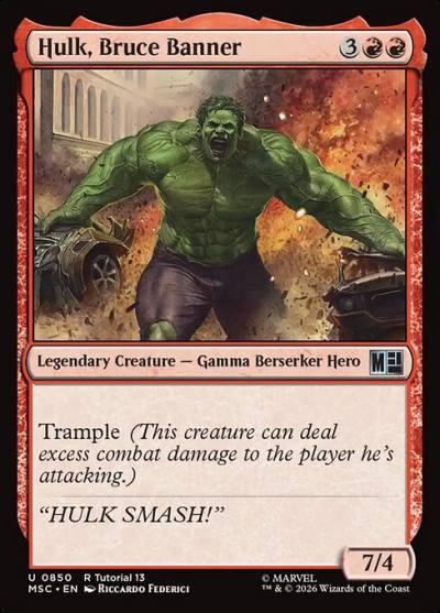 Hulk, Bruce Banner MSC-850 Marvel Super Heroes Commander Magic card
