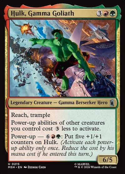 Hulk, Gamma Goliath 215 Marvel Super Heroes Magic card