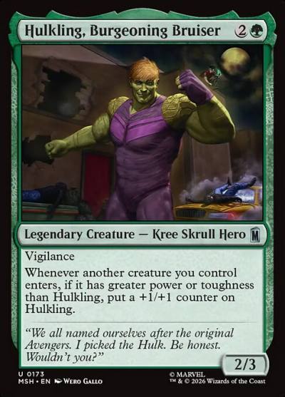 Hulkling, Burgeoning Bruiser MSH-173 Marvel Super Heroes Magic card