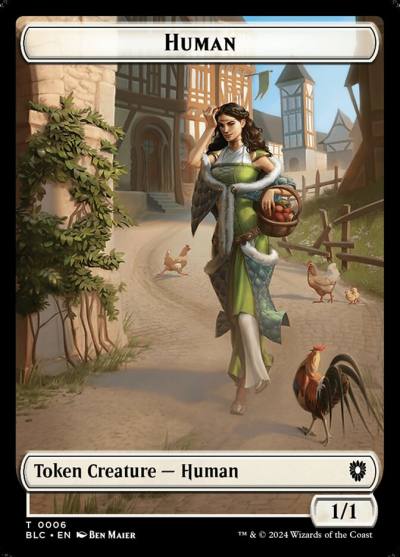 Human TBLC-6 Bloomburrow Commander Tokens Magic card