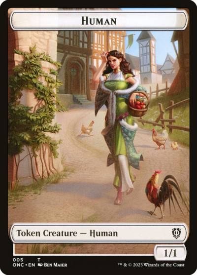 Human TONC-5 Phyrexia: All Will Be One Commander Tokens Magic card