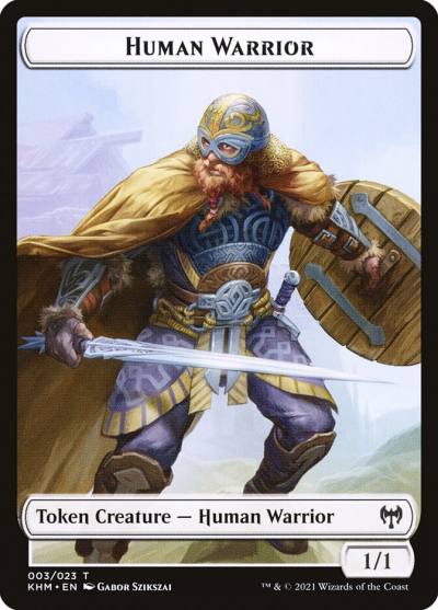 Human Warrior TKHM-3 Kaldheim Tokens Magic card