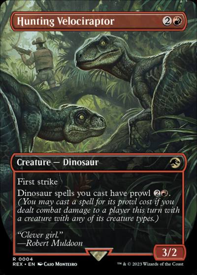 Hunting Velociraptor REX-4 Jurassic World Collection Magic card