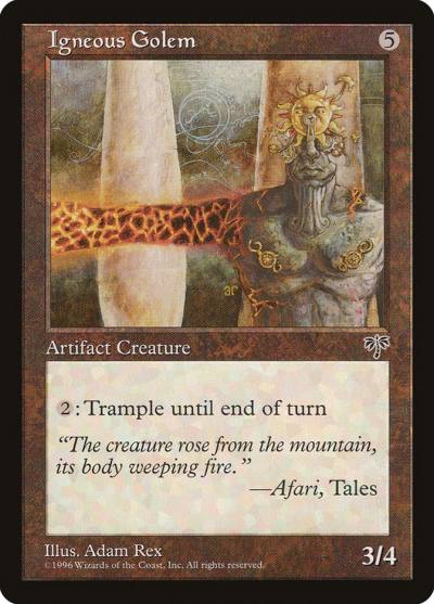 Igneous Golem 305 Mirage Magic card