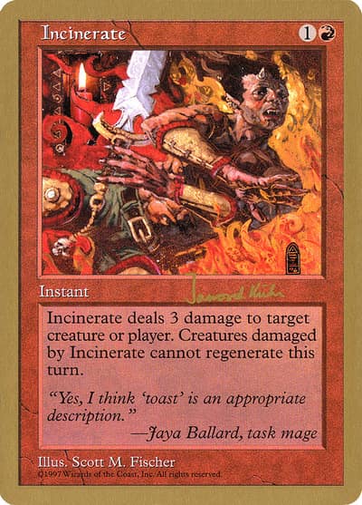Incinerate WC97-JK242 World Championship Decks 1997 Magic card