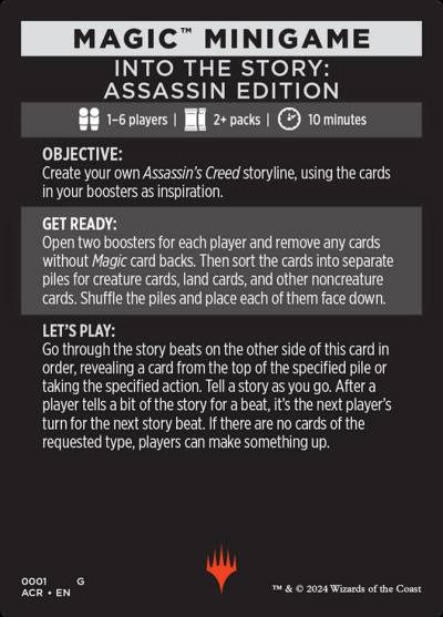 Into the Story: Assassin Edition // Story Beats MACR-1 Assassin's Creed Minigames Magic card