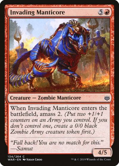 Invading Manticore WAR-134 War of the Spark Magic card