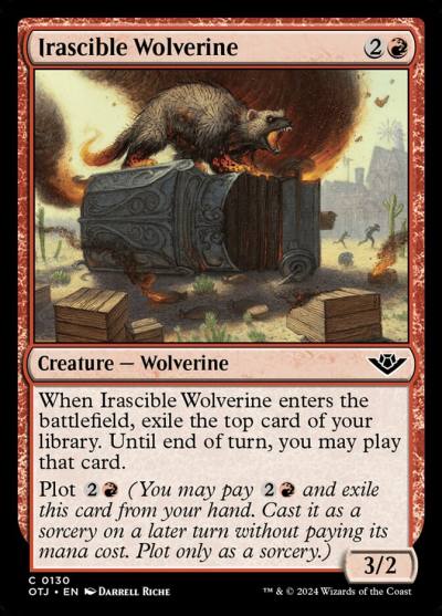 Irascible Wolverine 130 Outlaws of Thunder Junction Magic card