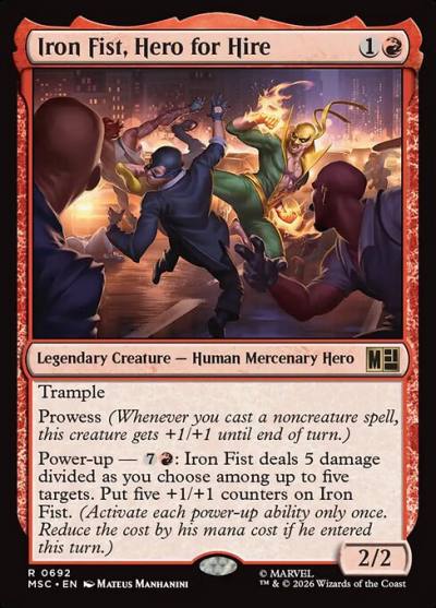 Iron Fist, Hero for Hire MSC-692 Marvel Super Heroes Commander Magic card