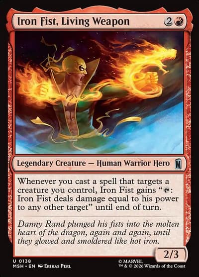 Iron Fist, Living Weapon 138 Marvel Super Heroes Magic card