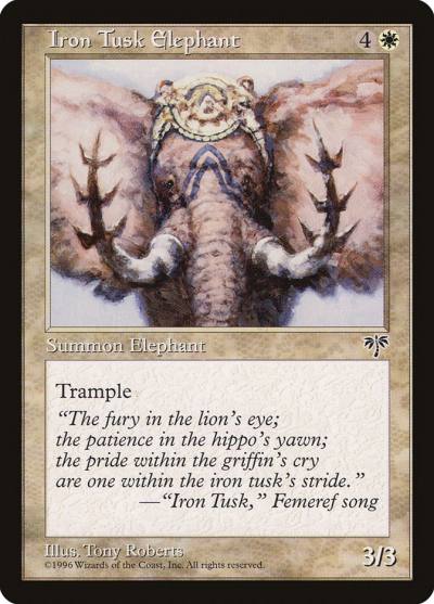 Iron Tusk Elephant MIR-22 Mirage Magic card